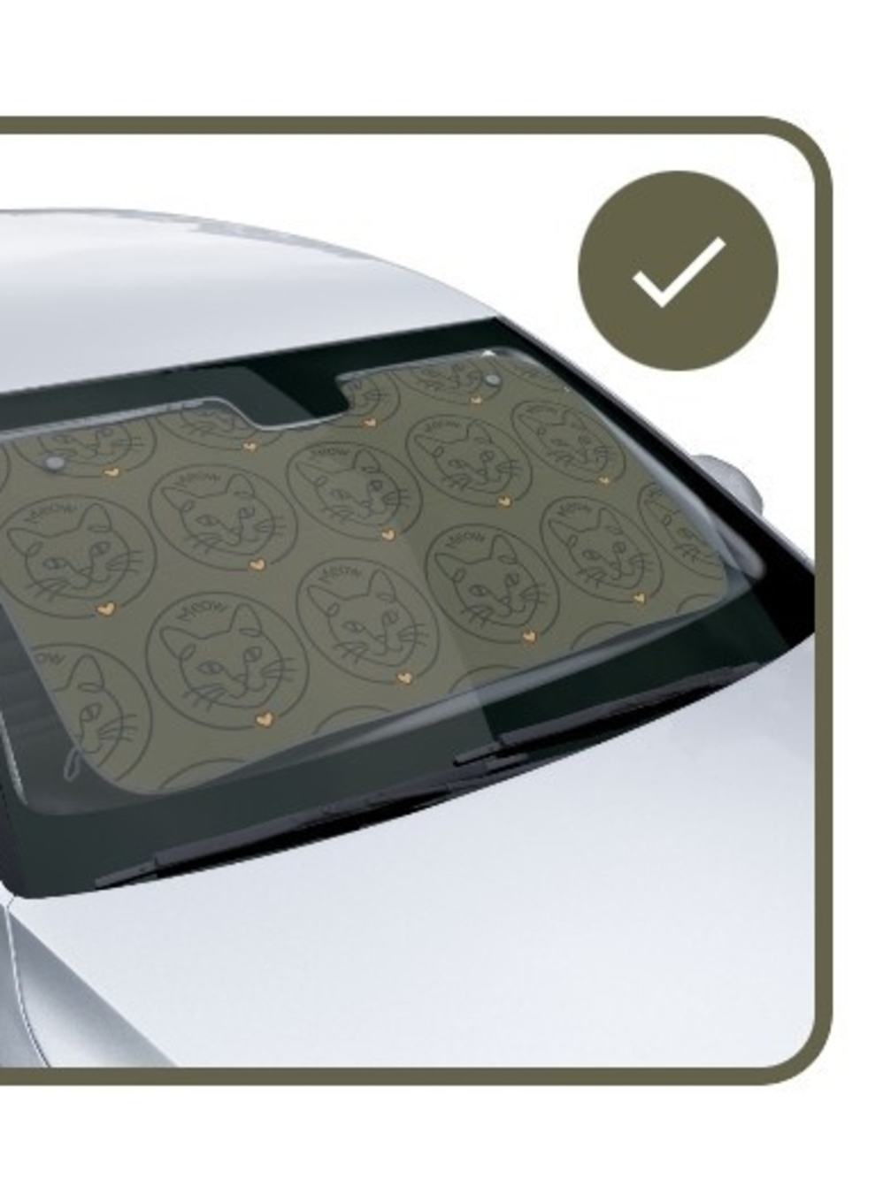 Meow Cat Car Windshield Sunshade 30" X 55"
